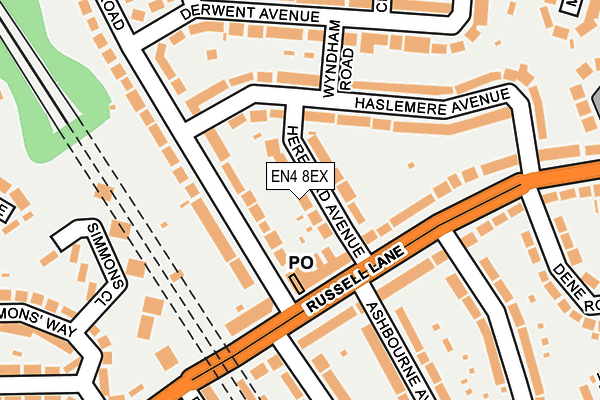 EN4 8EX map - OS OpenMap – Local (Ordnance Survey)