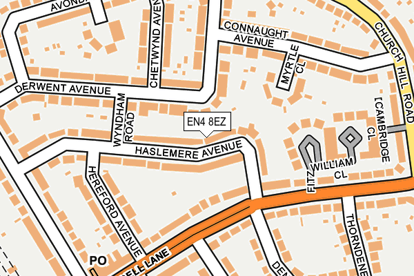 EN4 8EZ map - OS OpenMap – Local (Ordnance Survey)