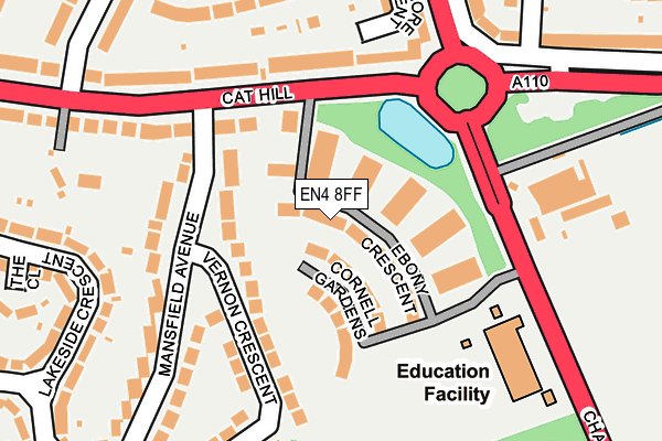 EN4 8FF map - OS OpenMap – Local (Ordnance Survey)
