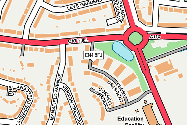 EN4 8FJ map - OS OpenMap – Local (Ordnance Survey)