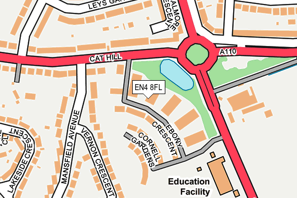 EN4 8FL map - OS OpenMap – Local (Ordnance Survey)