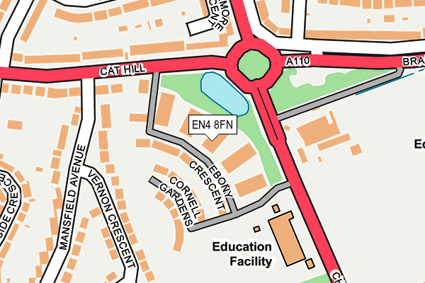 EN4 8FN map - OS OpenMap – Local (Ordnance Survey)
