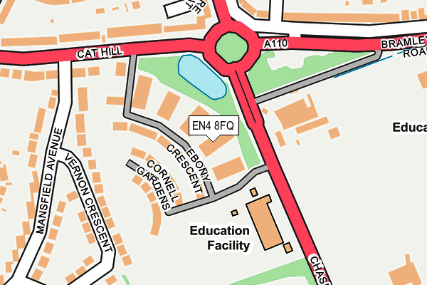EN4 8FQ map - OS OpenMap – Local (Ordnance Survey)