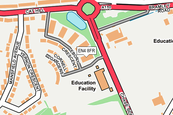 EN4 8FR map - OS OpenMap – Local (Ordnance Survey)