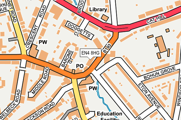 EN4 8HG map - OS OpenMap – Local (Ordnance Survey)