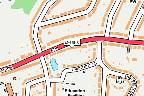 EN4 8HX map - OS OpenMap – Local (Ordnance Survey)