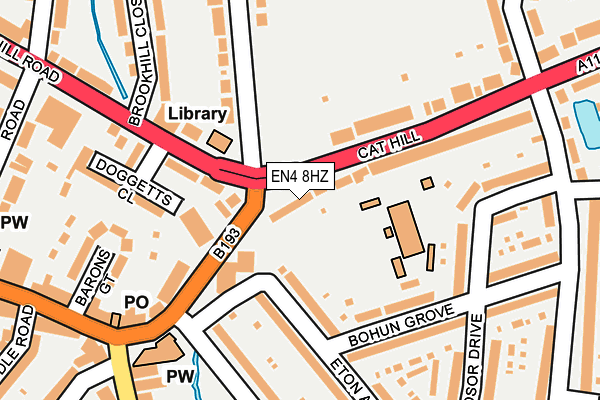 EN4 8HZ map - OS OpenMap – Local (Ordnance Survey)