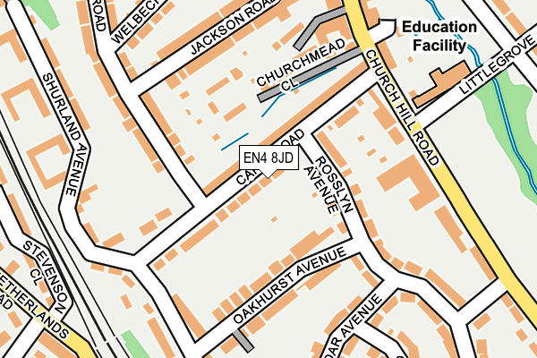 EN4 8JD map - OS OpenMap – Local (Ordnance Survey)