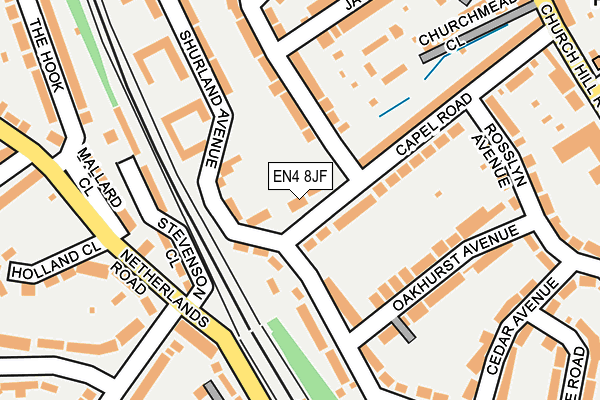 EN4 8JF map - OS OpenMap – Local (Ordnance Survey)