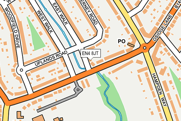 EN4 8JT map - OS OpenMap – Local (Ordnance Survey)