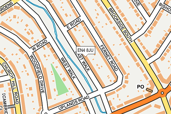 EN4 8JU map - OS OpenMap – Local (Ordnance Survey)
