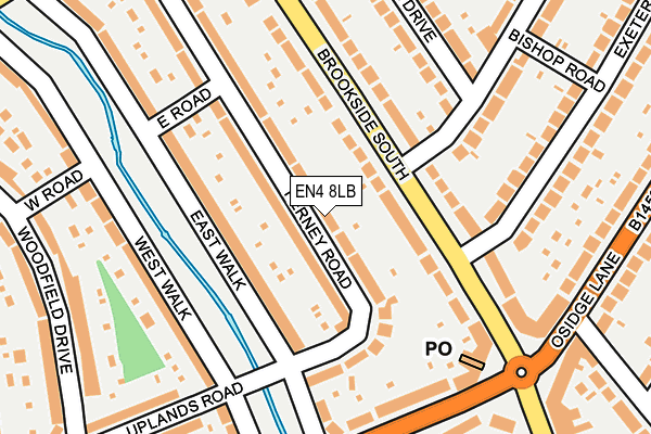 EN4 8LB map - OS OpenMap – Local (Ordnance Survey)