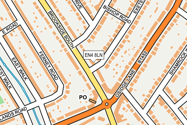 EN4 8LN map - OS OpenMap – Local (Ordnance Survey)