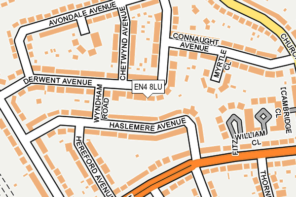 EN4 8LU map - OS OpenMap – Local (Ordnance Survey)