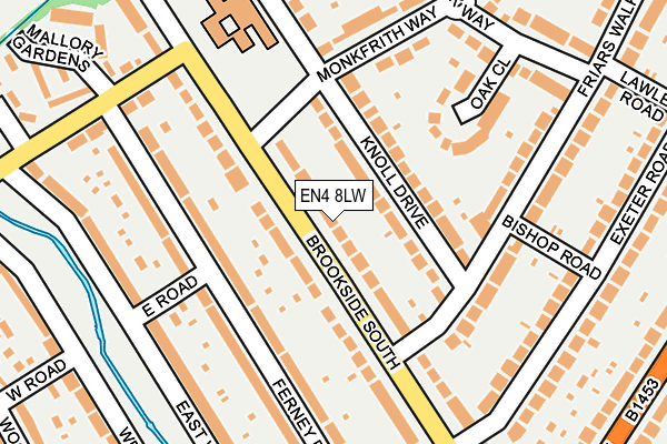 EN4 8LW map - OS OpenMap – Local (Ordnance Survey)