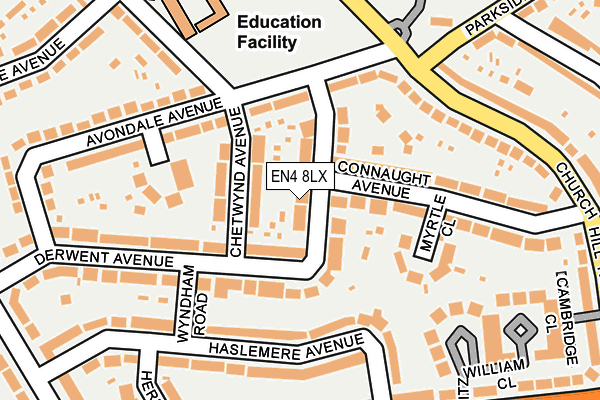 EN4 8LX map - OS OpenMap – Local (Ordnance Survey)