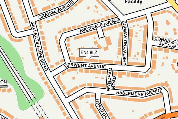 EN4 8LZ map - OS OpenMap – Local (Ordnance Survey)