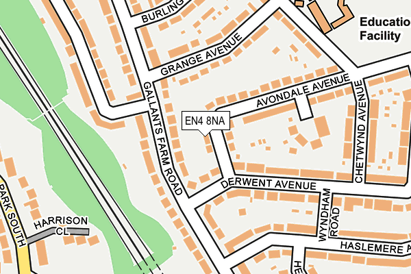 EN4 8NA map - OS OpenMap – Local (Ordnance Survey)