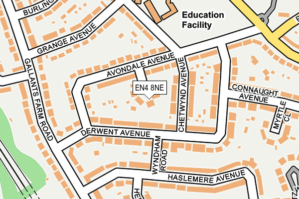 EN4 8NE map - OS OpenMap – Local (Ordnance Survey)