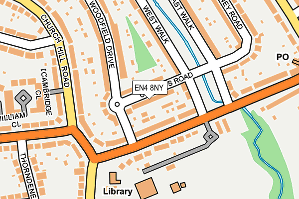 EN4 8NY map - OS OpenMap – Local (Ordnance Survey)