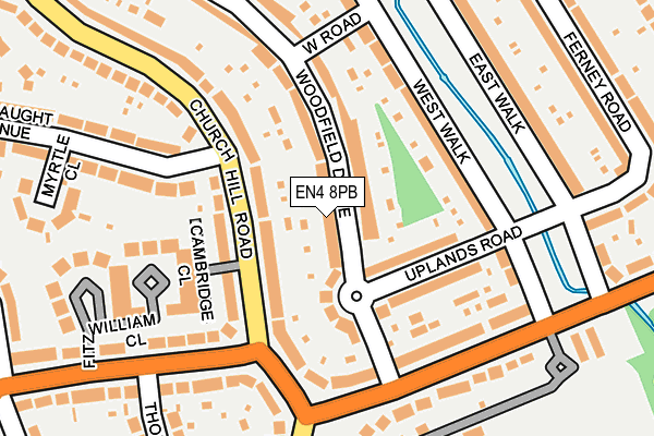 EN4 8PB map - OS OpenMap – Local (Ordnance Survey)