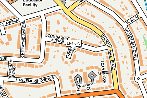 EN4 8PJ map - OS OpenMap – Local (Ordnance Survey)