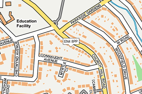 EN4 8PP map - OS OpenMap – Local (Ordnance Survey)