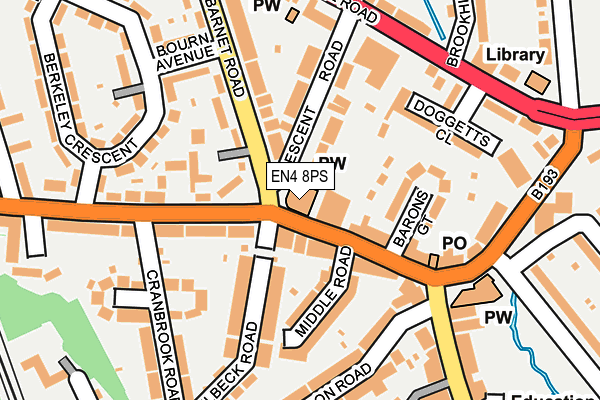 EN4 8PS map - OS OpenMap – Local (Ordnance Survey)
