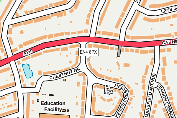 EN4 8PX map - OS OpenMap – Local (Ordnance Survey)