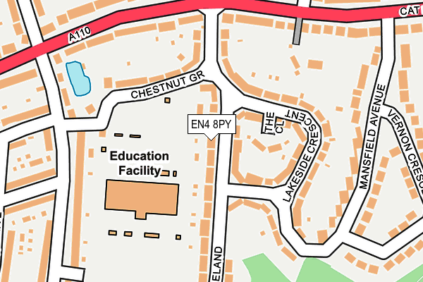 EN4 8PY map - OS OpenMap – Local (Ordnance Survey)