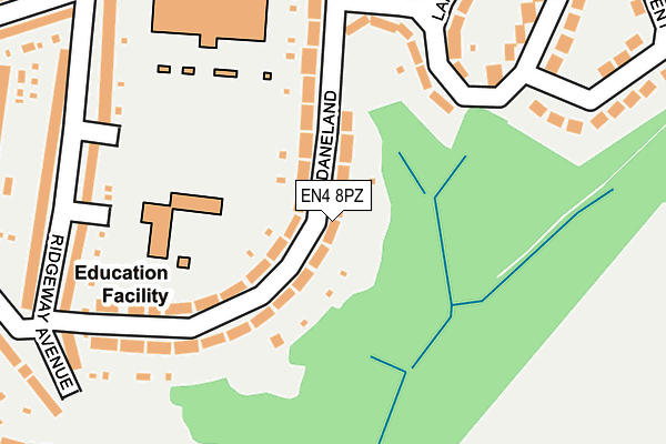 EN4 8PZ map - OS OpenMap – Local (Ordnance Survey)