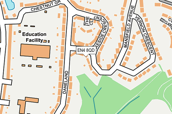 EN4 8QD map - OS OpenMap – Local (Ordnance Survey)