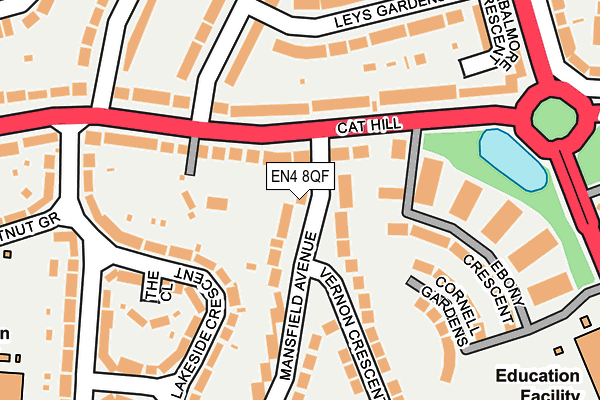 EN4 8QF map - OS OpenMap – Local (Ordnance Survey)