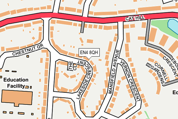 EN4 8QH map - OS OpenMap – Local (Ordnance Survey)