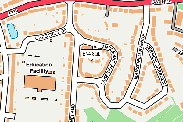 EN4 8QL map - OS OpenMap – Local (Ordnance Survey)