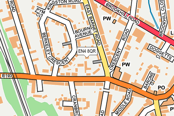 EN4 8QR map - OS OpenMap – Local (Ordnance Survey)