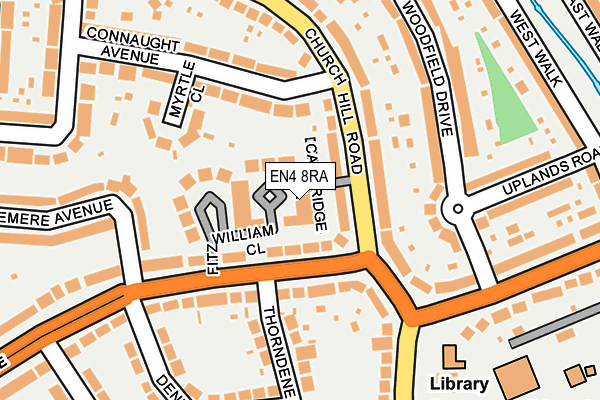 EN4 8RA map - OS OpenMap – Local (Ordnance Survey)