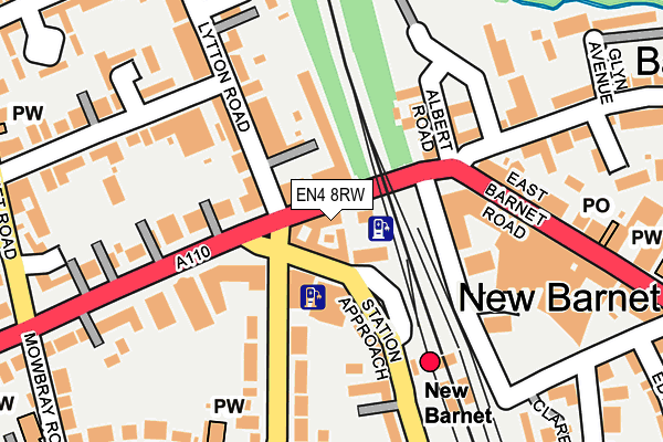 EN4 8RW map - OS OpenMap – Local (Ordnance Survey)