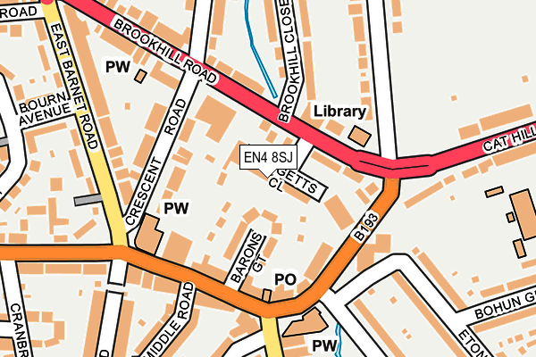 EN4 8SJ map - OS OpenMap – Local (Ordnance Survey)