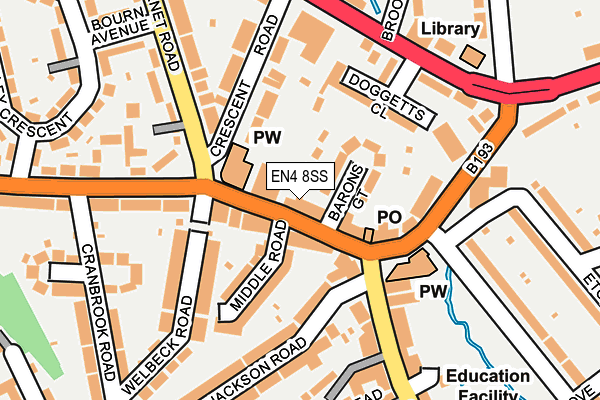 EN4 8SS map - OS OpenMap – Local (Ordnance Survey)