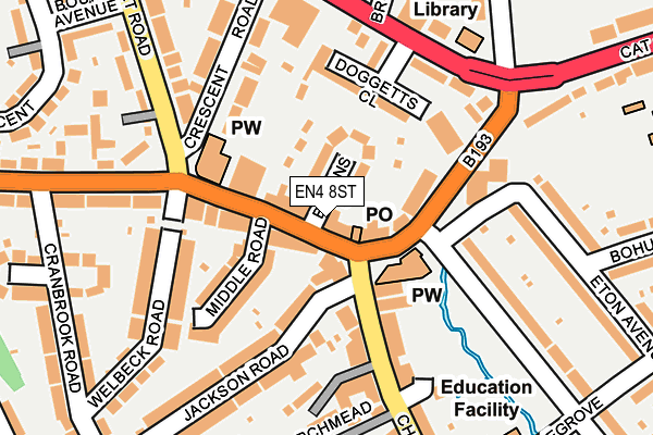 EN4 8ST map - OS OpenMap – Local (Ordnance Survey)