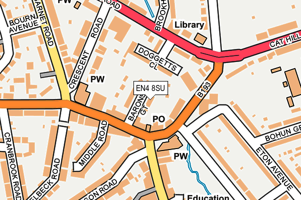 EN4 8SU map - OS OpenMap – Local (Ordnance Survey)