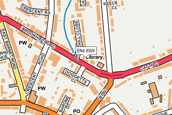 EN4 8SW map - OS OpenMap – Local (Ordnance Survey)