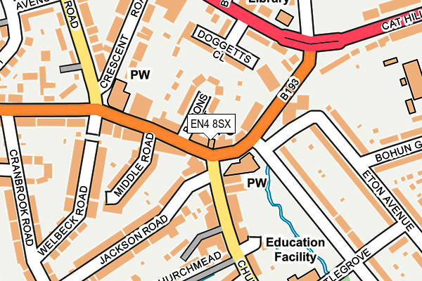 EN4 8SX map - OS OpenMap – Local (Ordnance Survey)