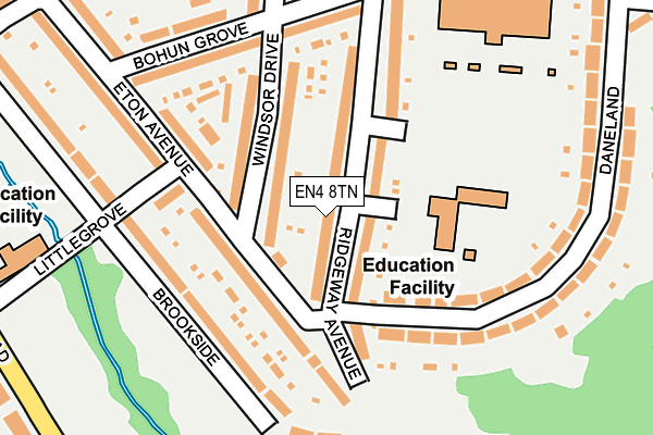 EN4 8TN map - OS OpenMap – Local (Ordnance Survey)