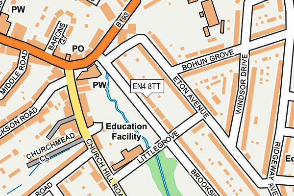 EN4 8TT map - OS OpenMap – Local (Ordnance Survey)