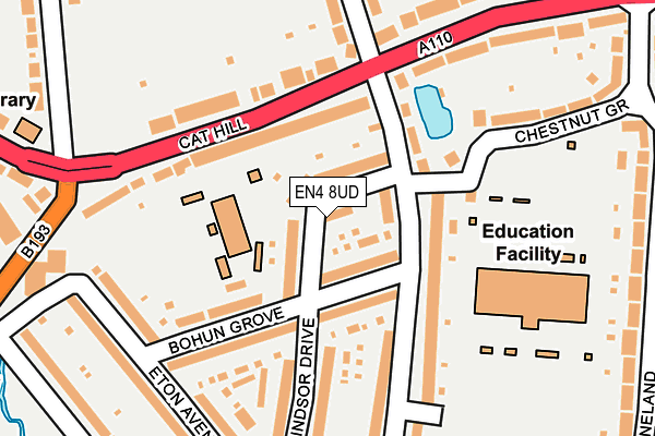 EN4 8UD map - OS OpenMap – Local (Ordnance Survey)