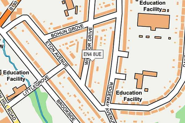 EN4 8UE map - OS OpenMap – Local (Ordnance Survey)