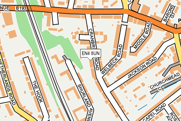 EN4 8UN map - OS OpenMap – Local (Ordnance Survey)