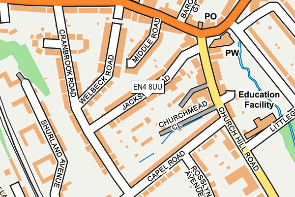 EN4 8UU map - OS OpenMap – Local (Ordnance Survey)